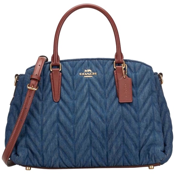 Coach Handbags - NWT Coach Quilted Sage Carryall Blue Denim Satchel